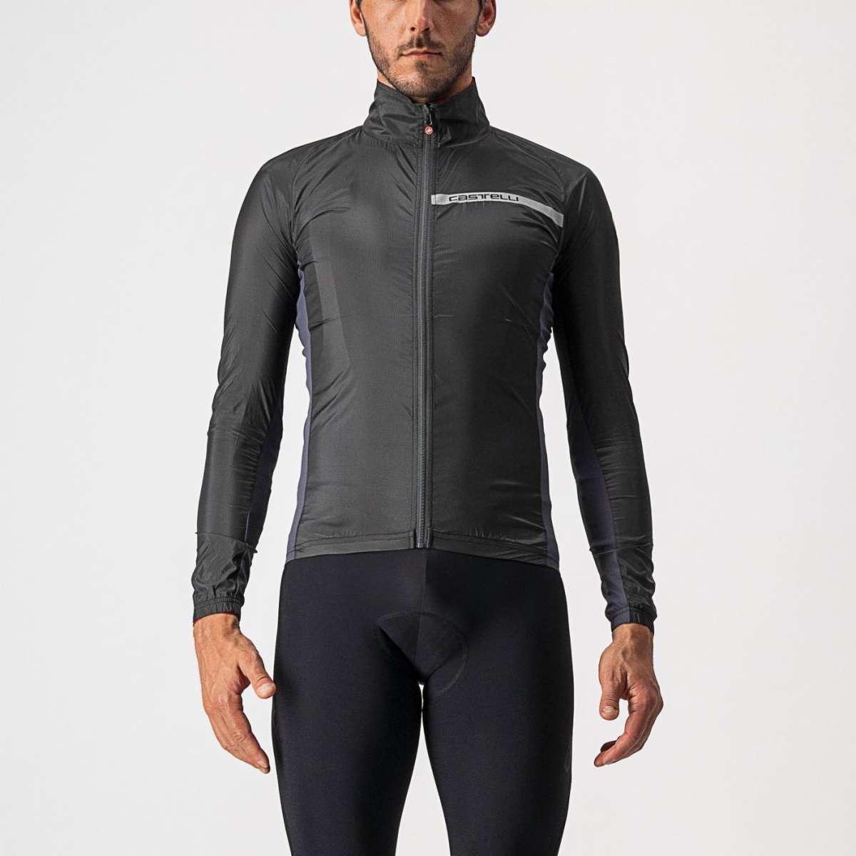 Giacca Castelli "SQUADRA STRETCH JACKET" LIGHT BLACK/DARK GRAY