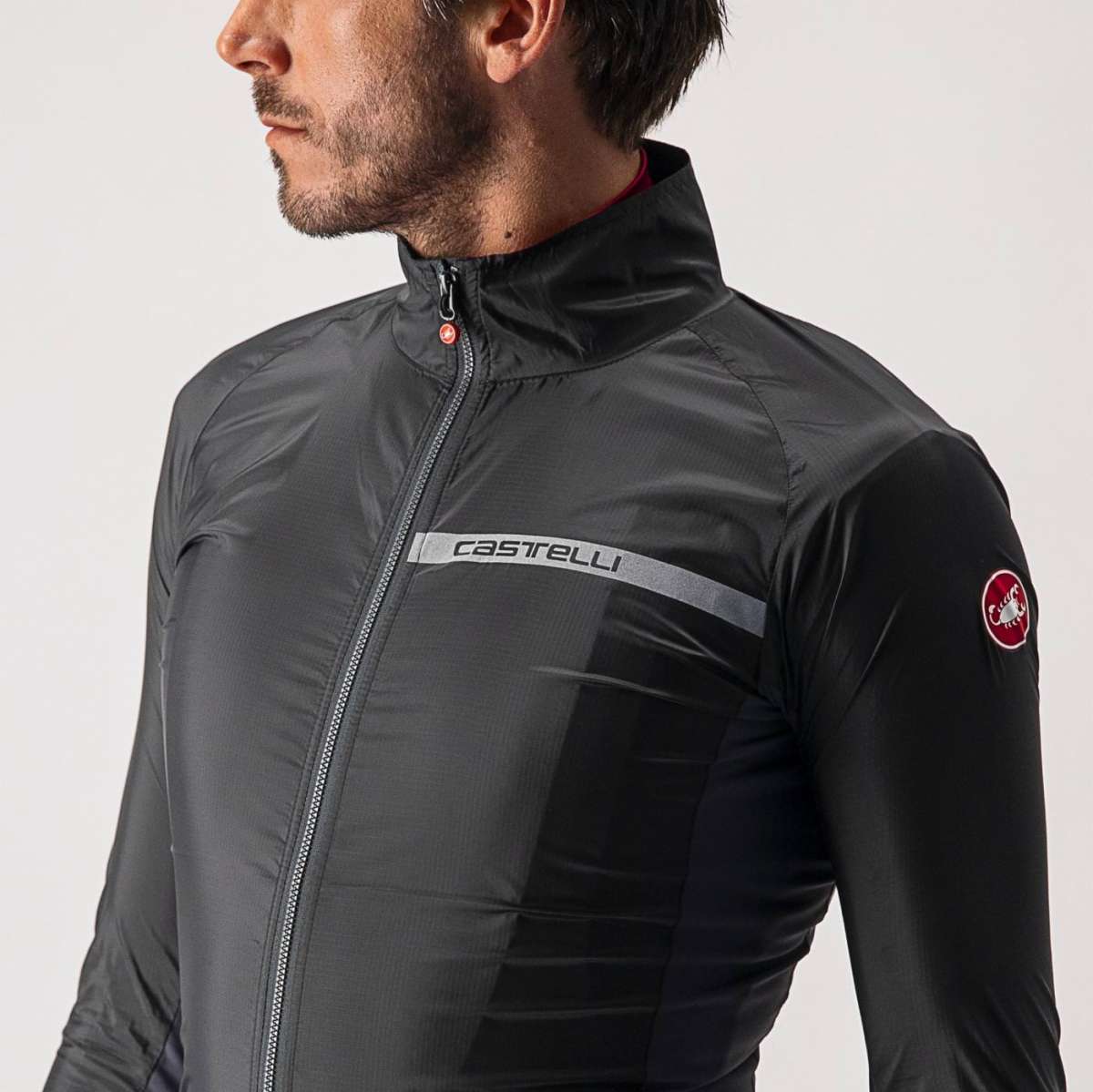 Giacca Castelli "SQUADRA STRETCH JACKET" LIGHT BLACK/DARK GRAY