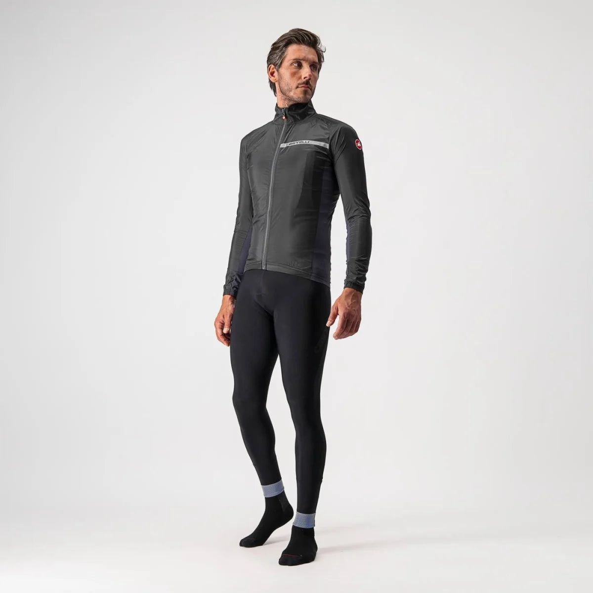 Giacca Castelli "SQUADRA STRETCH JACKET" LIGHT BLACK/DARK GRAY