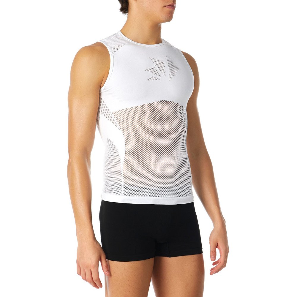 Intimo Ciclismo SIX2 "SMANICATO A RETE CORE" BIANCO