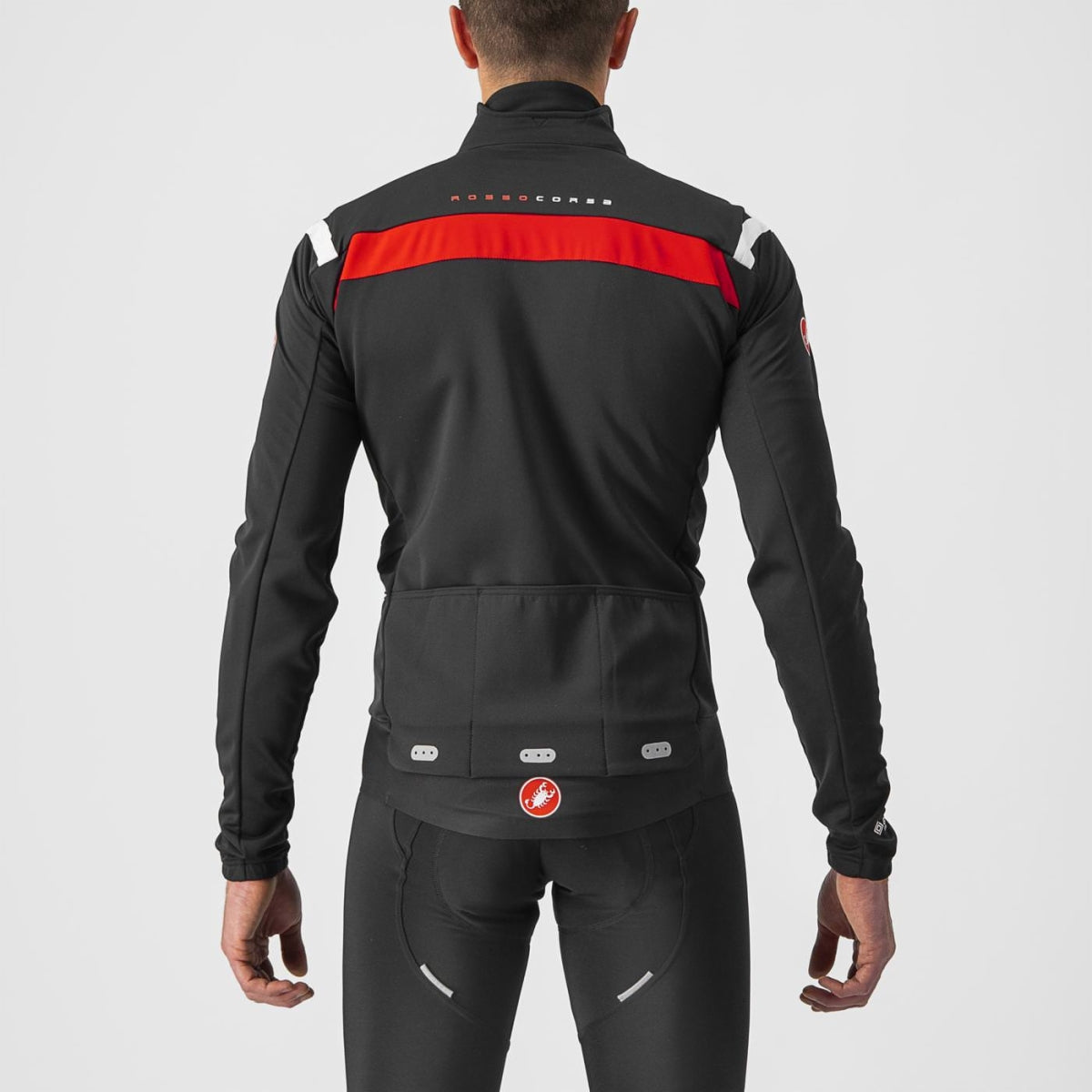 Giacca Castelli Ciclismo "ALPHA RoS 2 LIGHT JACKET" Nero, Bianco, Rosso