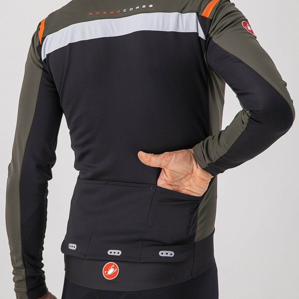 Giacca Castelli Ciclismo "ALPHA RoS 2 LIGHT JACKET" Verde, Rosso, Nero