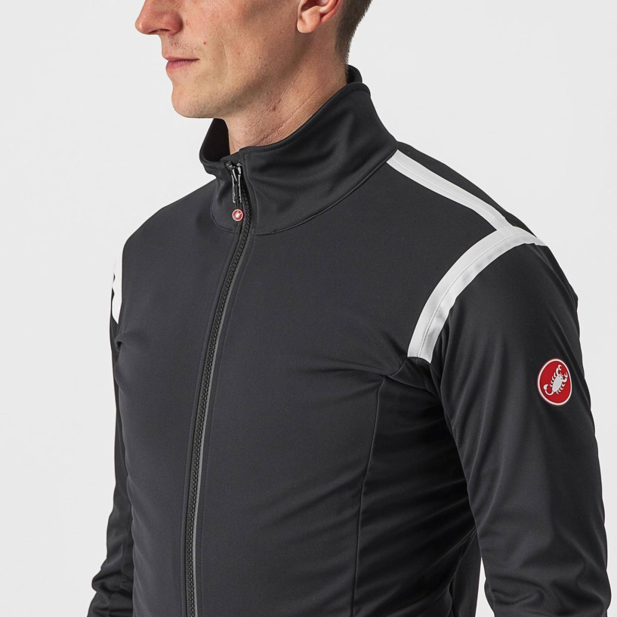 Giacca Castelli Ciclismo "ALPHA RoS 2 LIGHT JACKET" Nero, Bianco, Rosso