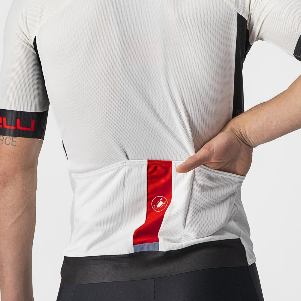 Maglia Ciclismo Castelli "ENTRATA VI JERSEY" Ivory/Light Black-Red