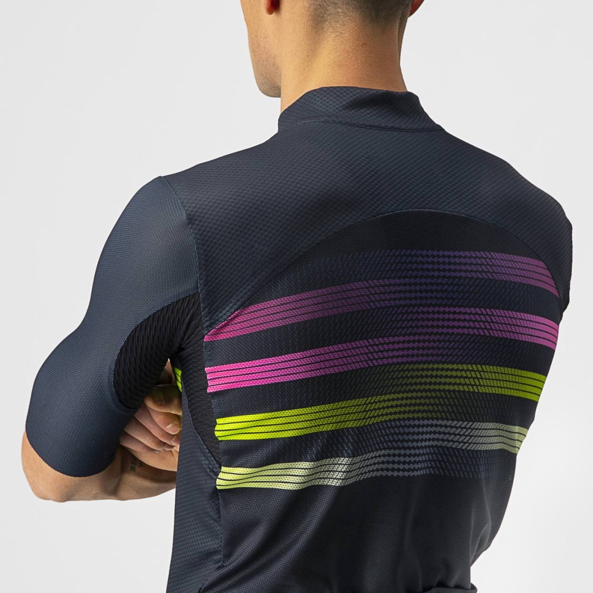 Maglia Castelli ciclismo "ENDURANCE PRO JERSEY"  Savile Blue/Pink-Electric Lime