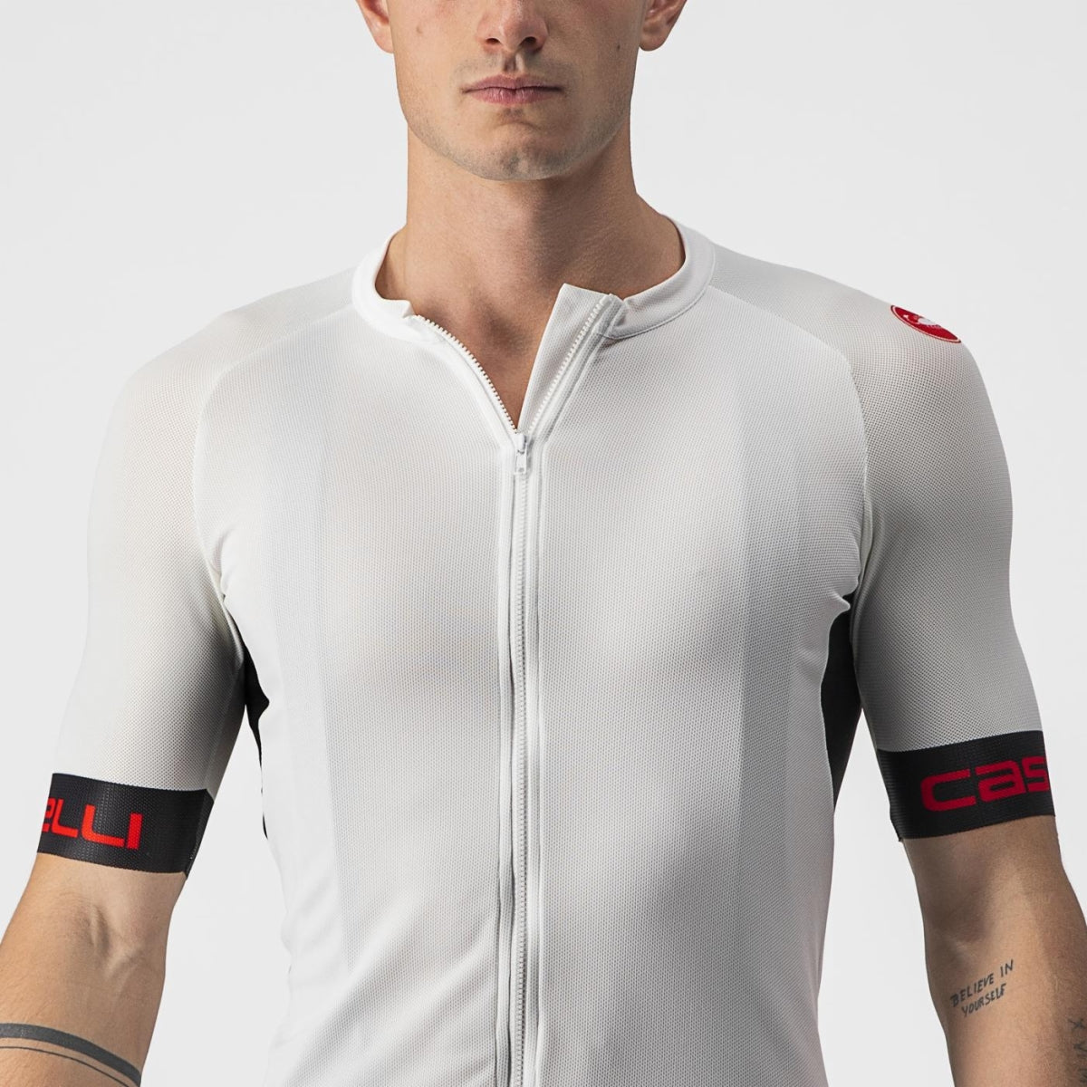 Maglia Ciclismo Castelli "ENTRATA VI JERSEY" Ivory/Light Black-Red